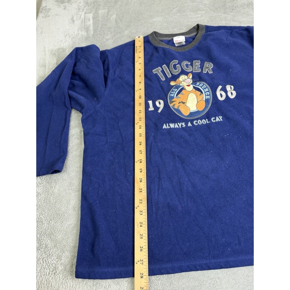 Vintage 90s Disney Tigger Fleece Sweatshirt Men's Size Large Blue - Picture 8 of 9
